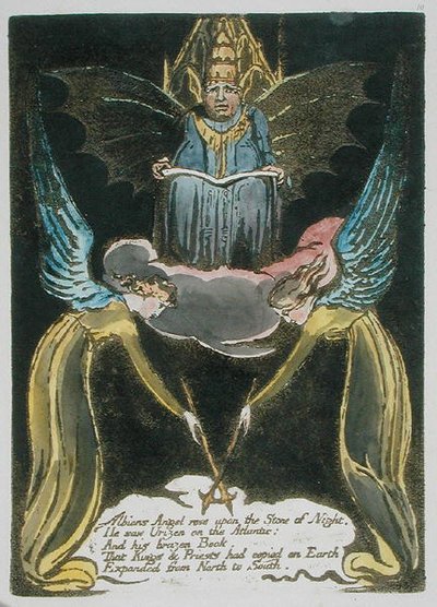 Albions Angel rose..., plate 12 from Europe. A Prophecy by William Blake
